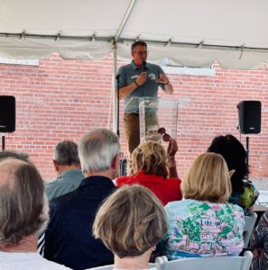 John Searby, Executive Director of the Catawba Riverkeeper speaking at the groundbreaking ceremony for their new HQ designed by CL Helt Architecture